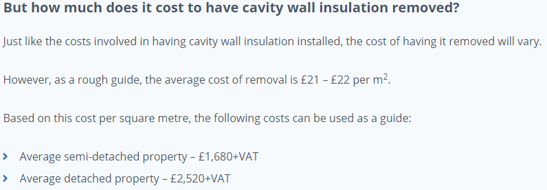 removing cavity wall insulation